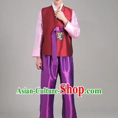 Korean Traditional Formal Dress Set Men Clothes Traditional Korean Traditional Costumes Full Dress Formal Attire Ceremonial Dress Court Slight Blue