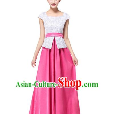 Chinese Classic Stage Performance Chorus Singing Group Dance Costumes, Chorus Competition Costume, Compere Costumes for Women