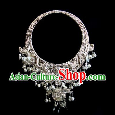 Traditional Chinese Miao Ethnic Minority Necklace Miao Ethnic Jewelry Accessories Complete Set