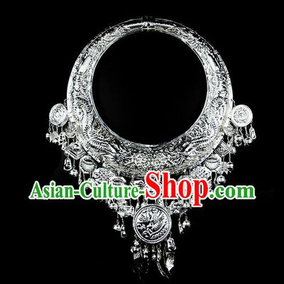Traditional Chinese Miao Ethnic Minority Necklace Miao Ethnic Jewelry Accessories Complete Set