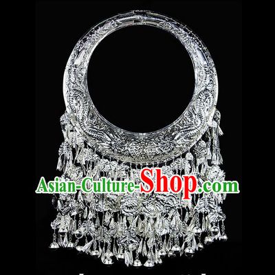 Traditional Chinese Miao Ethnic Minority Necklace Miao Ethnic Jewelry Accessories Complete Set