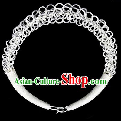Traditional Chinese Miao Ethnic Minority Necklace Miao Ethnic Silver Jewelry Accessories