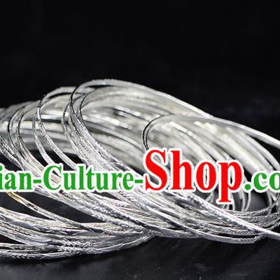 Traditional Chinese Miao Ethnic Minority Bracelet Miao Ethnic Silver Jewelry Accessories 30 Set Bracelet