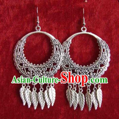 Traditional Chinese Miao Ethnic Minority Earrings Miao Ethnic Silver Jewelry Accessories Earring