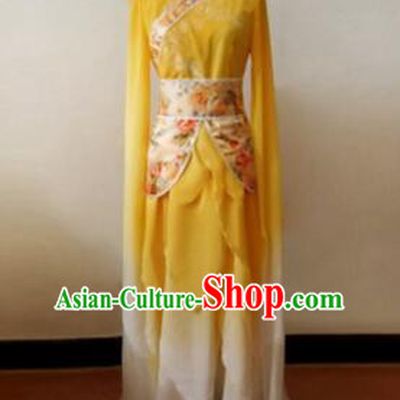 Chinese Traditional Costume Empresses in the Palace Water Sleeves Qi Xian nv Dancing Clothes Jing Hong Yellow