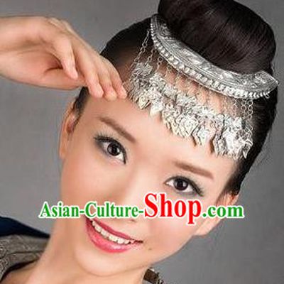 Chinese Traditional Miao Minority Hmong Folk Ethnic Hair Comb, Silver Headwear, Miao Jewelry Accessories Hairpin for Women
