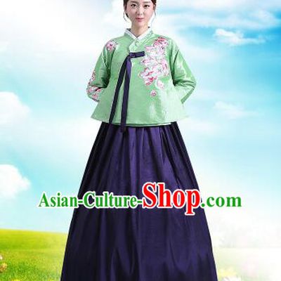 Korean Court Dress Girl Stage Costumes Show Traditional Clothes Dancing Children Ceremonial Dresses Full Dress Formal Attire Red Top Purple Skirt