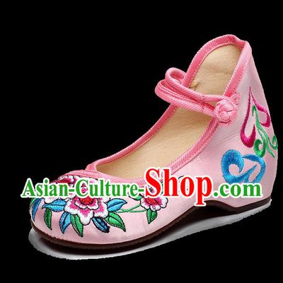 Traditional Chinese Folk Dance Shoes, Children Embroidered Shoes, Chinese Embroidery Fabric Shoes for Kids