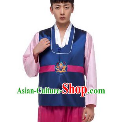 Korean Traditional Formal Dress Set Men Clothes Traditional Korean Traditional Costumes Full Dress Formal Attire Ceremonial Dress Court  Blue