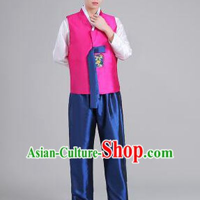 Korean Traditional Formal Dress Set Men Clothes Traditional Korean Traditional Costumes Full Dress Formal Attire Ceremonial Dress Court Slight Blue