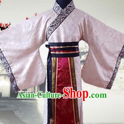 Han Fu Men Tang Suit Chinese Traditional Costumes Officials Straight Fringing Straight-front Shenyi Stage Show Dress
