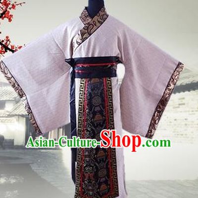 Han Fu Men Tang Suit Chinese Traditional Costumes Officials Straight Fringing Straight-front Shenyi Stage Show Dress