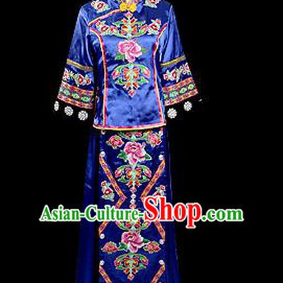 Traditional Chinese Tujia Nationality Dancing Costume, Tujia Female Folk Dance Ethnic Pleated Skirt, Chinese Minority Nationality Embroidery Costume for Women