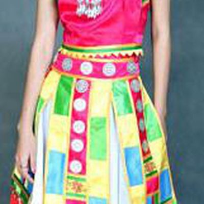 Traditional Chinese Lisu Nationality Dancing Costume, Lisuzu Female Folk Dance Ethnic Pleated Skirt, Chinese Lisu Minority Nationality Embroidery Costume for Women