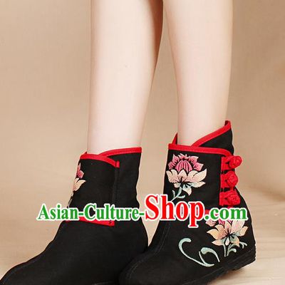 Traditional Chinese Folk Dance Shoes, Female Embroidered Shoes, Chinese Embroidery Fabric Shoes for Women