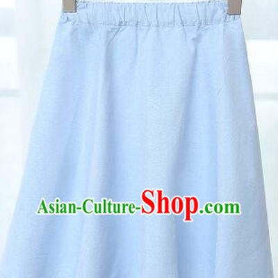 Chinese Style Skirt Min Guo Student Dress Girl Female Kids Show Costume Stage Clothes Blue