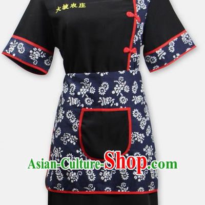 Traditional Chinese Miao Nationality Dancing Costume, Hmong Female Folk Dance Ethnic Dress Set, Chinese Minority Tujia Nationality Embroidery Costume for Women