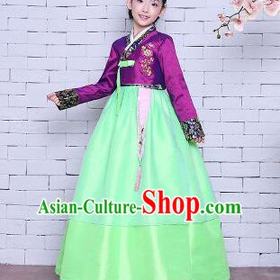 Korean Traditional Girl Dress Princess Clothes Children Dancing Costume Stage Show Halloween White Top Red Skirt