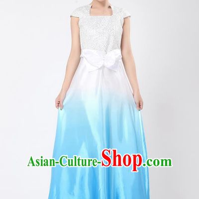Chinese Classic Stage Performance Chorus Singing Group Dance Costumes, Chorus Competition Costume, Compere Costumes for Women