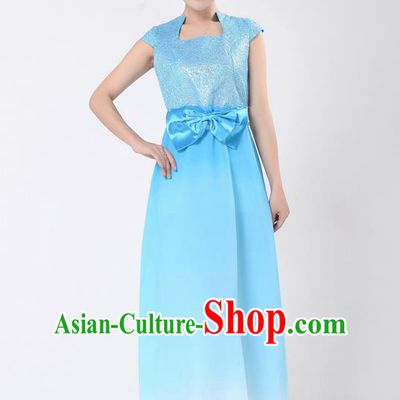 Chinese Classic Stage Performance Chorus Singing Group Dance Costumes, Chorus Competition Costume, Compere Costumes for Women