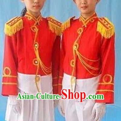 Traditional Modern Military Costume, Children Opening Flag Raiser Ceremony Costume, Modern Military Band Clothing for Students