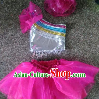 Traditional Chinese Yangge Fan Dancing Costume, Children Folk Dance Yangko Costume for Kids