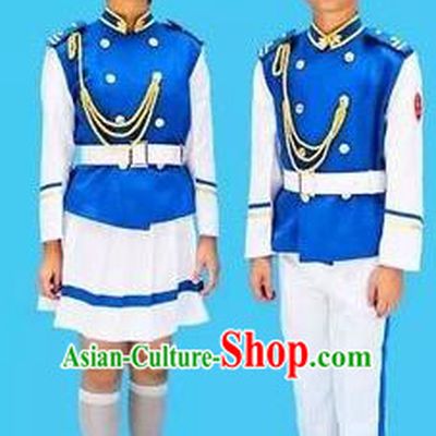 Traditional Modern Military Costume, Children Opening Flag Raiser Ceremony Costume, Modern Military Band Clothing for Students