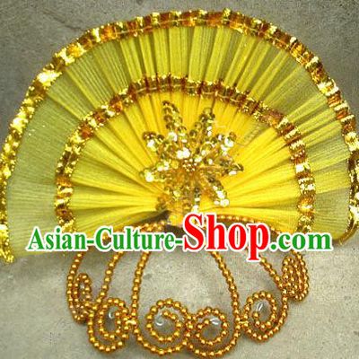 Traditional Chinese Yangge Fan Dancing Headwear, Folk Dance Yangko Hair Accessories For Women