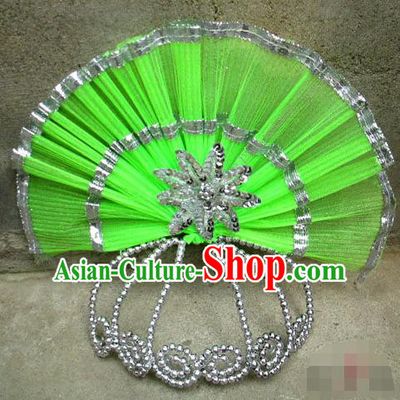 Traditional Chinese Yangge Fan Dancing Headwear, Folk Dance Yangko Hair Accessories For Women