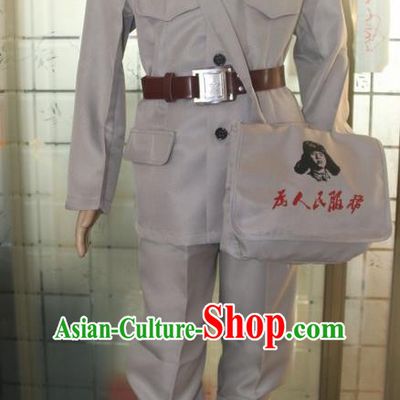 Traditional Chinese Eighth Route Army Costume, Chinese New Fourth Armmy Chorus Performance Costume for Women