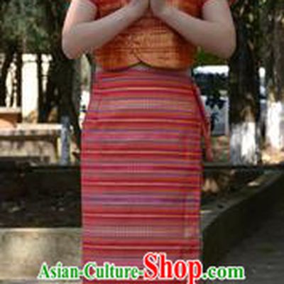 Traditional Asian Thai Dance Costume Complete Set, Chinese Dai Nationality Clothing for Women