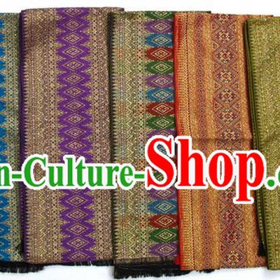 Traditional Asian Thai Shawl, Thai Wedding Gold Shawl, Chinese Dai Nationality Bride Shawl for Women