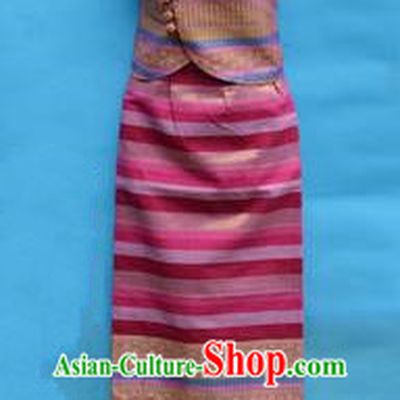 Traditional Asian Thai Dance Costume Complete Set, Chinese Dai Nationality Clothing for Women