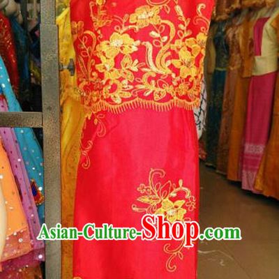 Traditional Asian Thai Children Dance Costume Complete Set, Chinese Dai Nationality Double Gauze Clothing for Kids