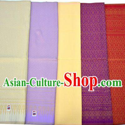 Traditional Asian High Quality Thai Royal Court Sarees and Dress Gilded Material, Thai Silk Palace Gilded Clothes and Fabrics for Women