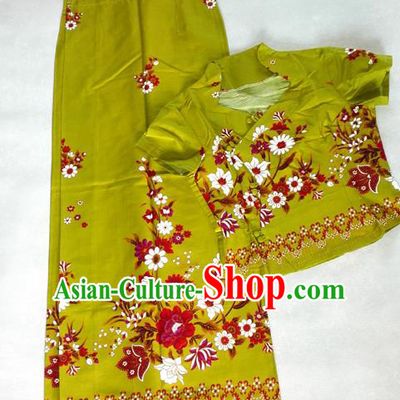 Traditional Asian Thai Costume Complete Set, Thai Top Grade Silk Fabrics Suit for Women