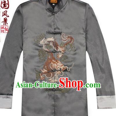 Men Coat Tang Suit Chinese Style Garment Traditional Dress Top Stage Costume