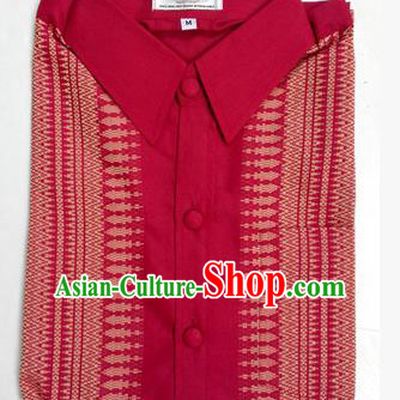 Traditional Asian Thai Palace Men Costume Skirt, Thai Royal Court Embroidery Dress Shirt for Men