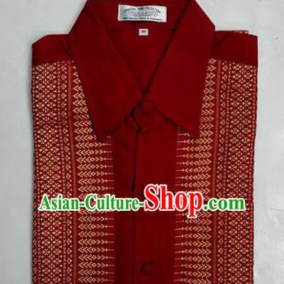 Traditional Asian Thai Palace Men Costume Skirt, Thai Royal Court Silk Dress Shirt for Men