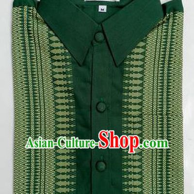 Traditional Asian Thai Palace Men Costume Skirt, Thai Royal Court Silk Dress Shirt for Men