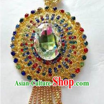 Traditional Asian Thai Jewelry Accessories Wedding Necklace, Charm Pendants Bride Sweater Chain for Women