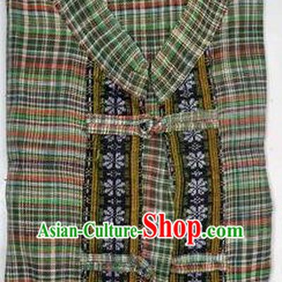 Traditional Asian Thai Palace Men Costume T-Skirt, Thai Linen Dress Shirt for Men