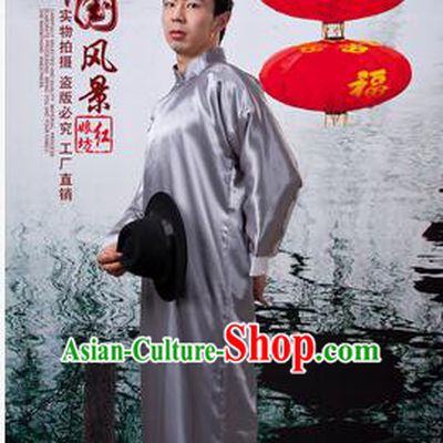 Chinese Traditional Dress Wu Si Period Men Stage Costume Lu Xun Chinese Long Garment