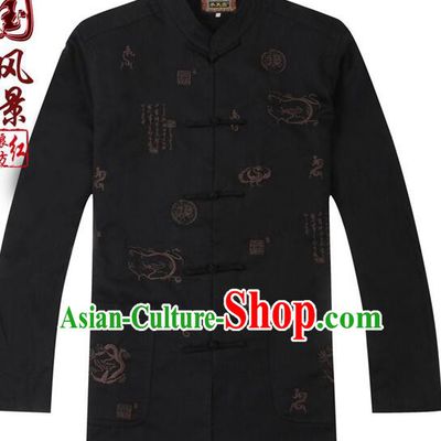 Tang Suit for Men Coat Long Sleeves Chinese Style Dress Traditional