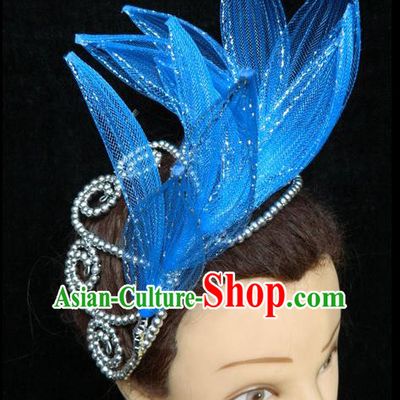 Traditional Chinese Yangge Hair Accessories, Fan Dancing Headwear, Folk Dance Yangko Peacock Dance Headdress, Stage Accessories