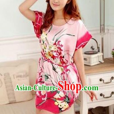 Night Gown Women Sexy Skirt Ancient China Style Chinese Traditional Chinese Night Suit Nighty Bedgown Orchid