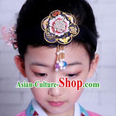 Korean Hair Accessory for Girl Children Hair Accessories Strap Ties Headwrap Kerean Traditional Blue