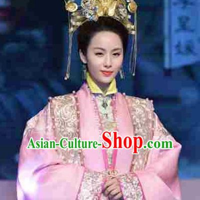 Chinese Ancient Film Ming Dynasty Costumes Princess Clothes and Coronet Complete Set for Women