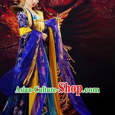 Chinese Ancient Film Tang Dynasty Imperial Clothing Costumes Princess Clothes and Coronet Complete Set for Women