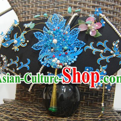 Qing Dynasty Imperial Empress Handmade Phoenix Wig and Hair Accessories